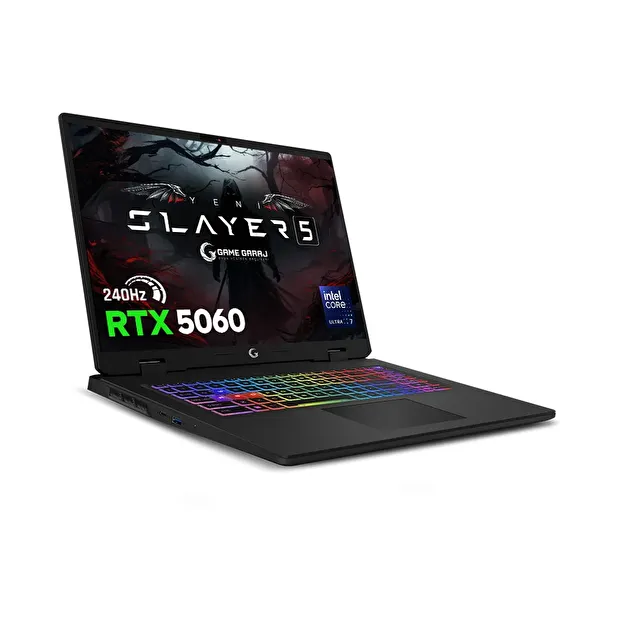 Game Garaj Slayer5 7-5060 Intel Ultra 7 255HX 16GB RAM 500GB SSD RTX5060 16" 240Hz QHD+ IPS FreeDOS Oyuncu Laptop